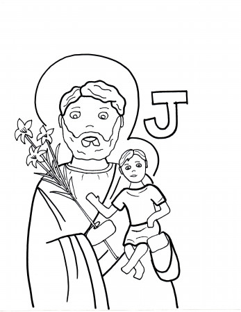 J is for St. Joseph | Saints to Color