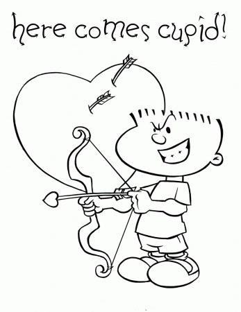Valentine Cupid Coloring Pages