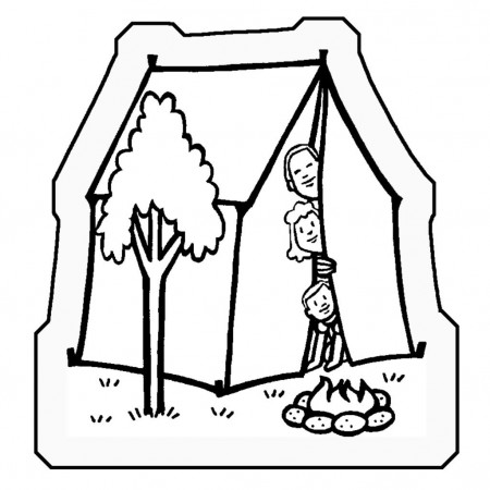 Tent - Coloring Pages for Kids and for Adults
