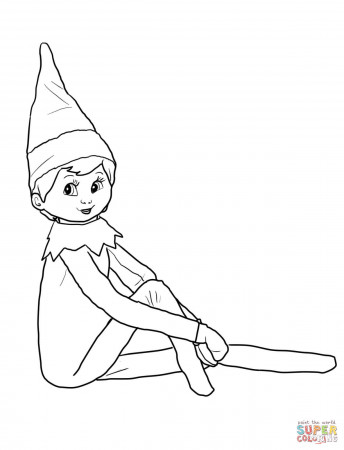 Girl Elf on the Shelf coloring page | Free Printable Coloring Pages