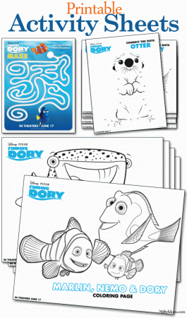 Finding Dory Printable Coloring Pages & Activity Sheets