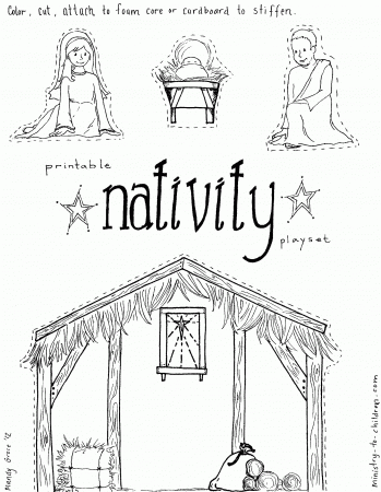 Jesus in the Manger” Coloring Pages – Nativity Playset Craft