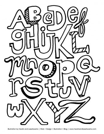 The ABC Letters: Free Printable Alphabet Coloring Book Page | Abc coloring  pages, Lettering alphabet, Printable coloring book
