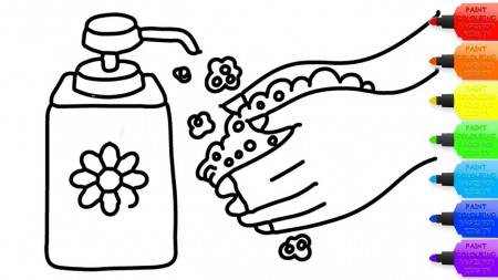 How to draw wash your Hands coloring page for kids I learn ...