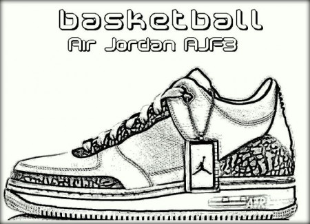 Basketball Jordan Shoe Coloring Pages - Color Zini