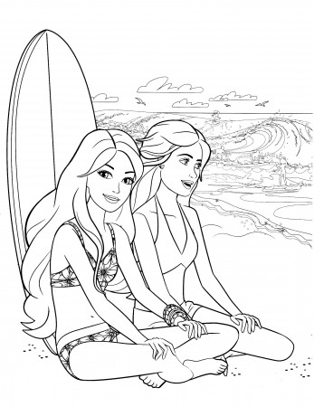 colouring in | Barbie coloring ...