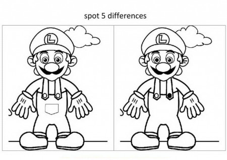 Printable Spot 5 Differences Coloring Page - Free Printable Coloring Pages  for Kids