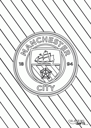Striped Manchester City Badge Printable Colouring Page - Colouring Crafts