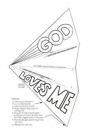 Paper Airplane God Loves Me Coloring Page - Free Printable Coloring Pages  for Kids