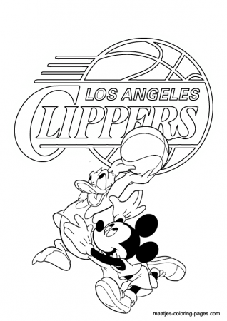 Los Angeles Clippers NBA Disney coloring pages