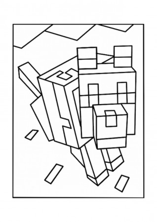 Minecraft Wolf | An Original, Free Minecraft Coloring Page