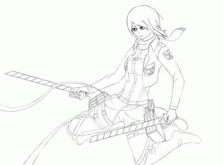 Mikasa Ackerman. Anything I should change before colouring? : AnimeSketch