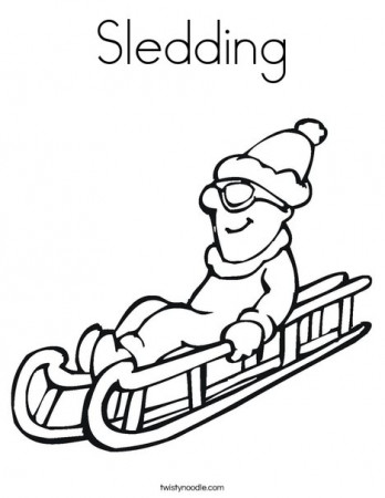 Sledding Coloring Page - Twisty Noodle