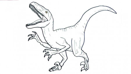 Printable Jurassic World Velociraptor Coloring #3352