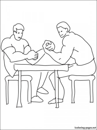 Arm wrestling coloring page | Coloring pages