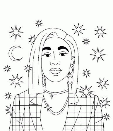 Cardi B Glamorous Coloring Page - Free Printable Coloring Pages for Kids