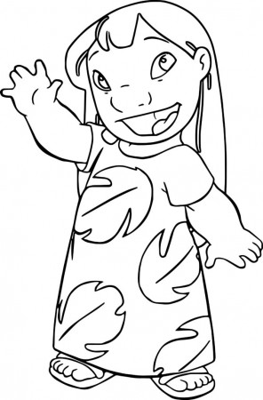 Lilo Say Aloha Coloring Page - Free Printable Coloring Pages for Kids