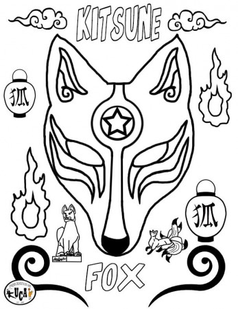 Kitsune, Coloring-book Page | Unique Creations by Amy | Funky handmade  jewelry