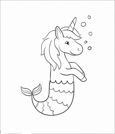 Mermaid Unicorn Coloring Page - ColoringBay