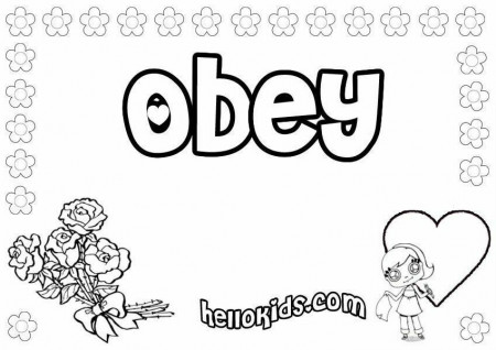 coloring sheet on obedience | ... fo girls posters girls name ...