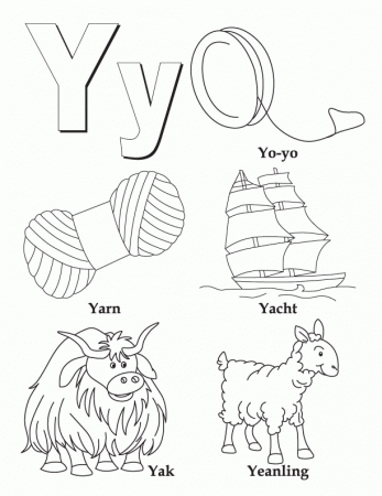 Letter Y - Abc Coloring Book Page