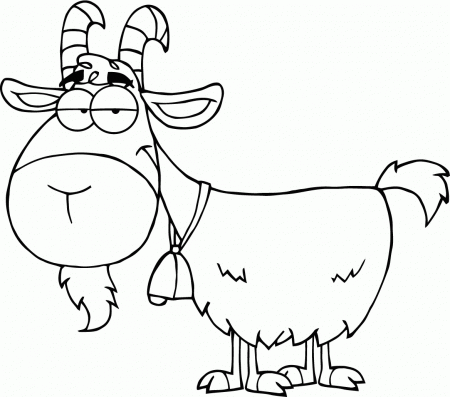 Free able Goat Coloring Pages For Kids Poster