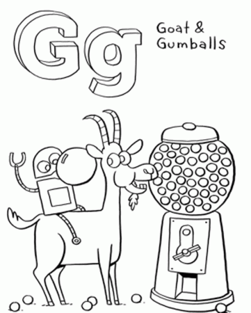 Gumballs And Goat Coloring Pages Alphabet G | Alphabet Coloring ...