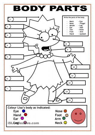 Body Parts Coloring Page For Kids