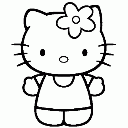 Black And White Hello Kitty - Coloring Pages for Kids and for Adults