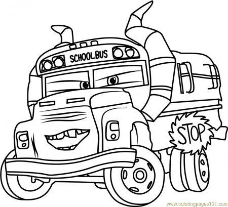 Miss Fritter from Cars 3 Coloring Page - Free Cars 3 Coloring ...