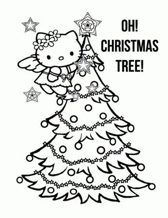 Hello Kitty Snow Angel Coloring Page | H & M Coloring Pages