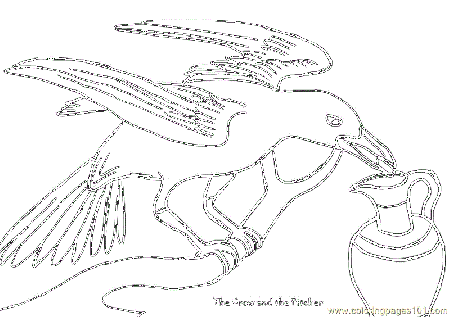 The crow and the pitcher Coloring Page - Free Crow Coloring Pages :  ColoringPages101.com