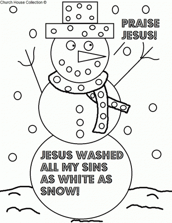 Snowman "Praise Jesus" Coloring