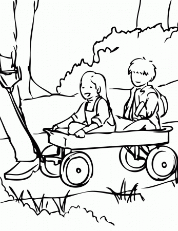 Wagon Coloring Page - Coloring Pages for Kids and for Adults