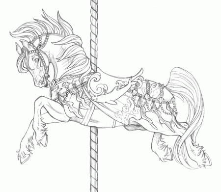 9 Pics of Realistic Coloring Pages Carousel Horse - Carousel Horse ...