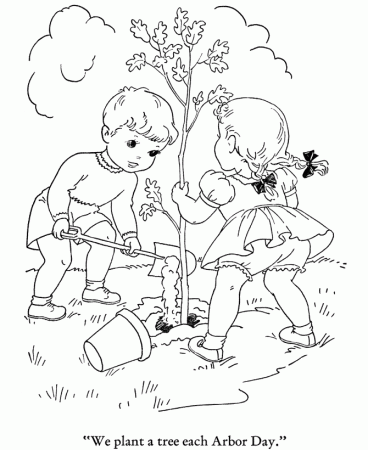 Earth Day Coloring Pages - Free Printable Plant a Tree on Arbor 