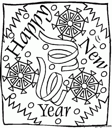 New Year's Eve Coloring Pages Holiday