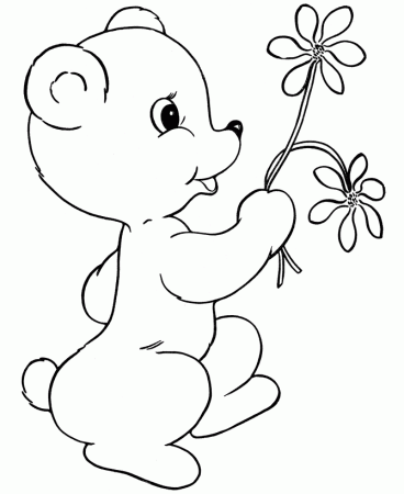 teddy bear with heart coloring pages | Coloring Picture HD For 
