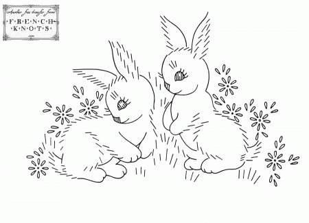 Rabbit Reproduction Embroidery Transfer Patterns