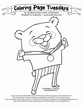 dulemba: Coloring Page Tuesday - Olympic Bear!