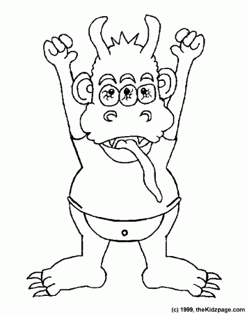 Little Monster - Free Coloring Pages for Kids - Printable 