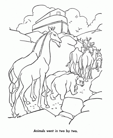 Bible Story characters Coloring Page Sheets - Noah and the Ark 