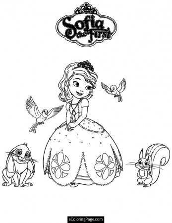 Sofia the First and Friends Coloring Page for Kids | eColoringPage 