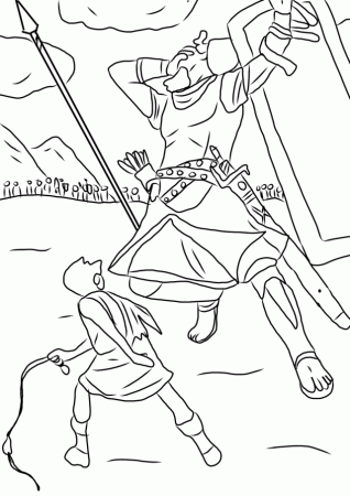 Coloring Pages Astounding David And Goliath Coloring Pages 232040 