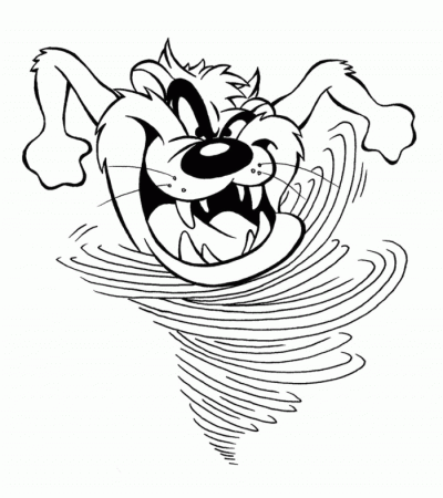 Tasmanian Devil As Hurricanes Coloring Pages - Looney Tunes 
