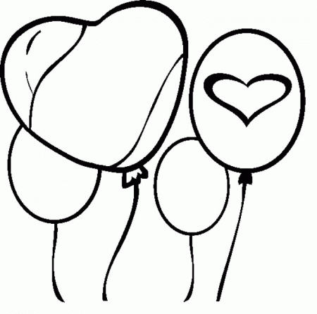 Balloons That Are Very Romantic And Cool Coloring Page - Kids 
