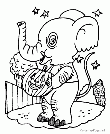Halloween Coloring Page - Elephant Costume