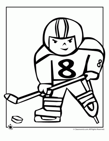 Goalie Hockey Player Coloring Page