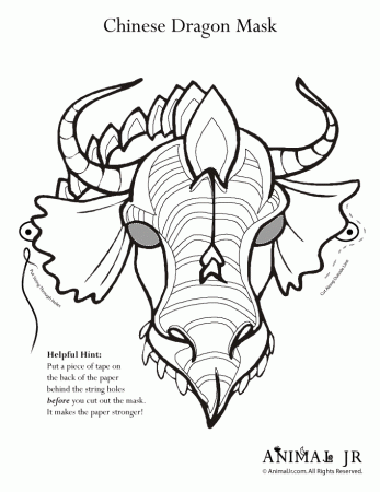 Chinese Dragon Face Coloring Page