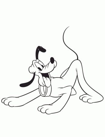 Disneys Pluto Dog Wants To Play Coloring Page | Free Printable 